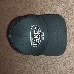 Raising Canes Chicken Fingers Embroidered Slate Black Hat Uniform Employee Cap